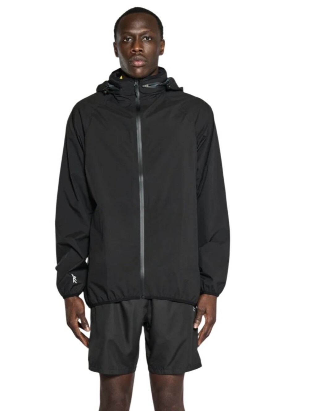#K108 Mapamyumco Men's Black Hooded Lightweight Jacket